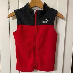 Puma red & dark gray fleece vest 3T